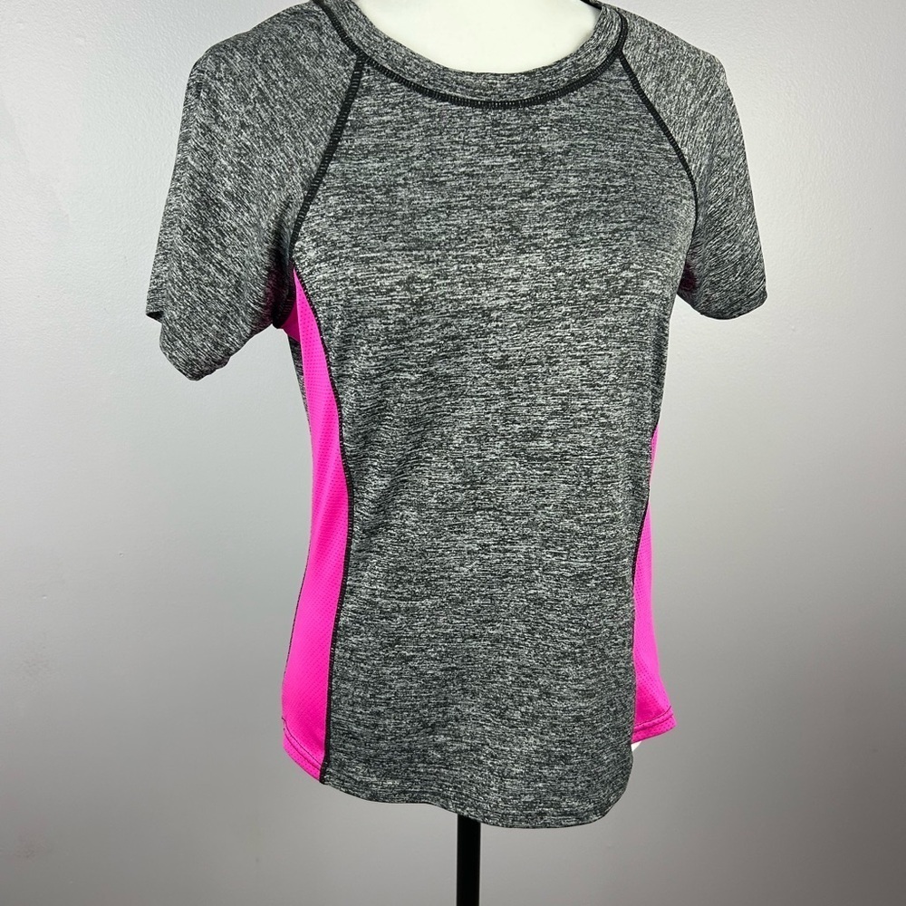Guilty Grey Pink Short Sleeve Crew Neck Active Tee Large
